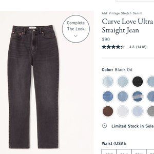 Abercrombie Curve Love 90s Ultra High Rise Straight Jean
